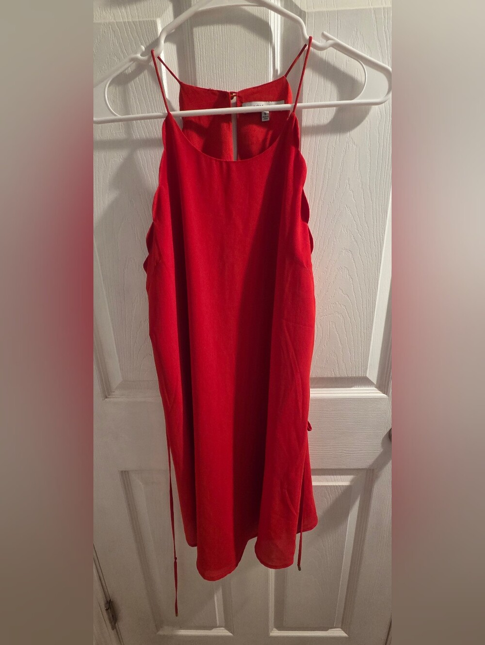 Naked Zebra Red Sleeveless Cutout Side Dress
